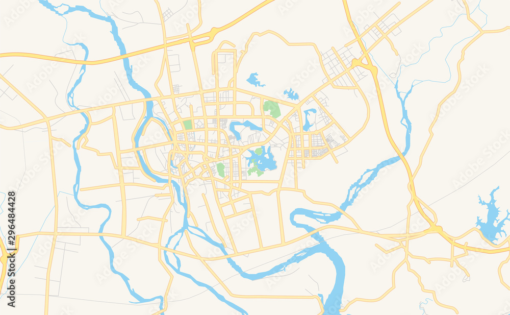 Printable street map of Yangjiang, China