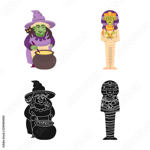 Isolated object of mystic and hell sign. Collection of mystic and devilry stock vector illustration.