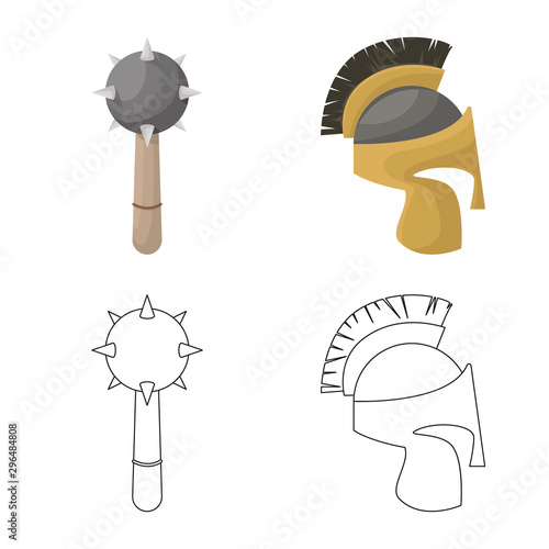 Isolated object of old and culture symbol. Set of old and renaissance vector icon for stock. photo