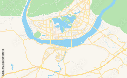 Printable street map of Zhaoqing, China photo