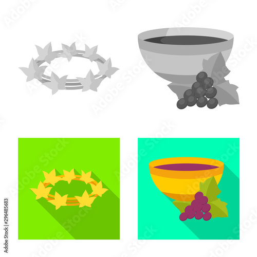 Vector design of deity and antique sign. Collection of deity and myths vector icon for stock.