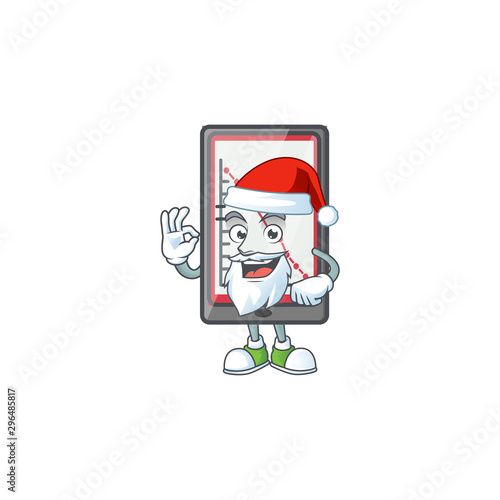 Santa down chart vertical tablet with mascot