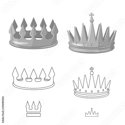 Vector design of medieval and nobility symbol. Set of medieval and monarchy stock vector illustration.