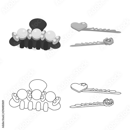 Isolated object of beauty and fashion logo. Set of beauty and female stock symbol for web.