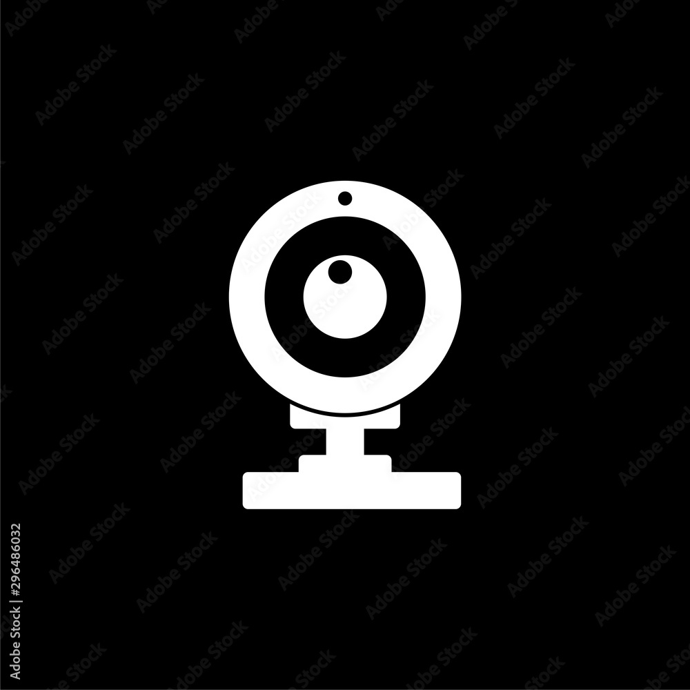 Web camera icon isolated on black background Web camera icon isolated on black background