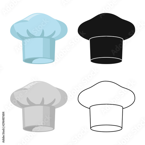 Isolated object of confectioner and hat sign. Set of confectioner and chef vector icon for stock.