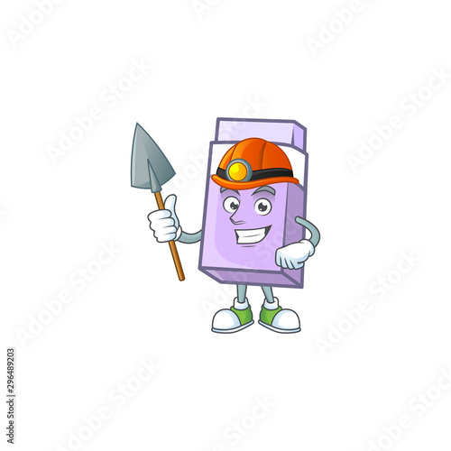 Miner icon eraser cartoon in the character