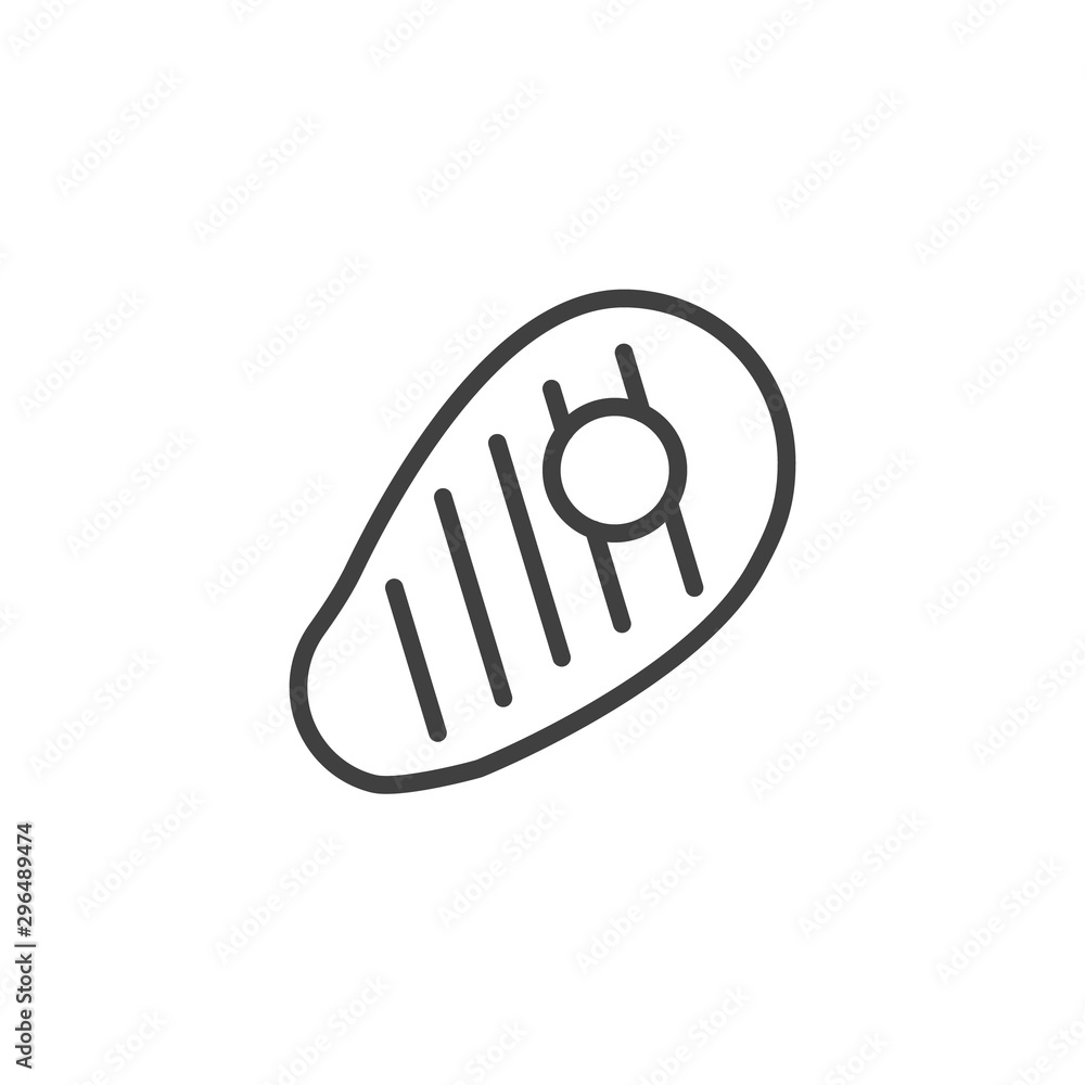 BBQ meat steak line icon. linear style sign for mobile concept and web design. Barbequed beef steak outline vector icon. Symbol, logo illustration. Vector graphics