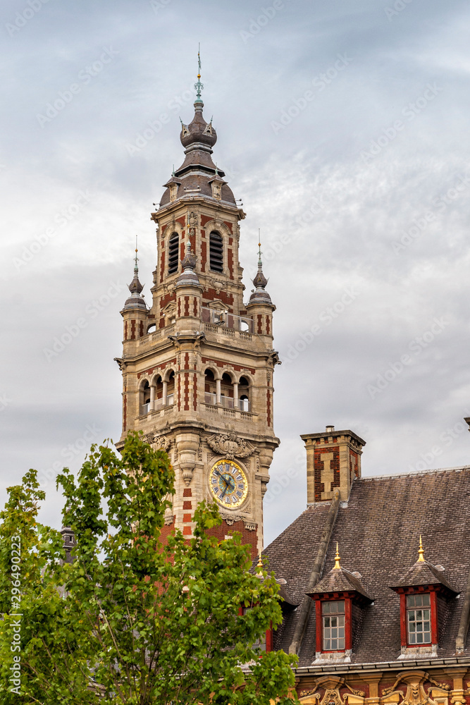 Φωτογραφία The Beautiful Belfry Bell Tower in the City of Lille, France