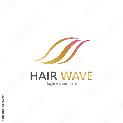 Hair wave logo vector icon illustration design