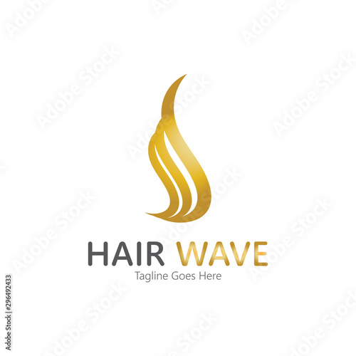 Hair wave logo vector icon illustration design