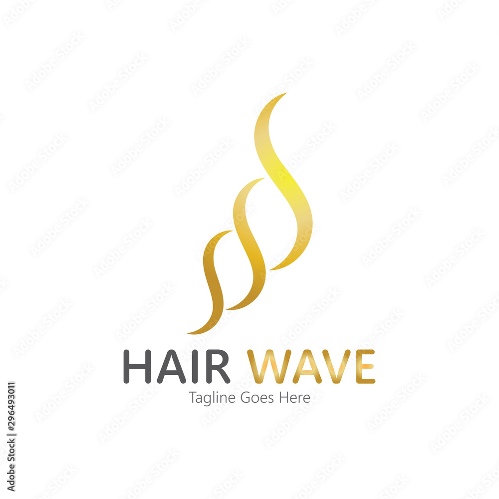 Fototapeta premium Hair wave logo vector icon illustration design
