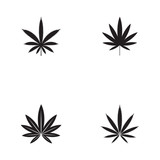 set of cannabis marijuana hemp leaf logo