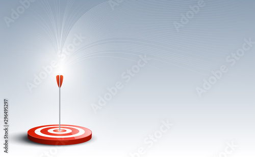 Target with arrow. Targets hit in the center by an arrow with abstract background. Concept target of business and marketing. Vector illustration