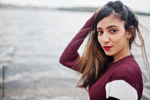 Close up portrait of young beautiful indian or south asian teenage girl in dress. © AS Photo Family