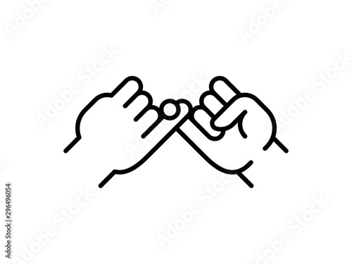  Pinky swear, or pinky promise thin line icon