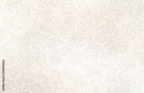 Light beige curls plexus pattern. Pastel twirls background. Subtle ornament texture. Creamy exquisite template.