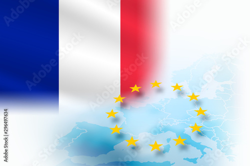 Obraz na płótnie Flag of France - member of the European Union on a light blue background w salonie