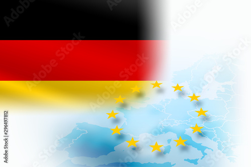 Obraz na płótnie Flag of Germany - member of the European Union on a light blue background w salonie