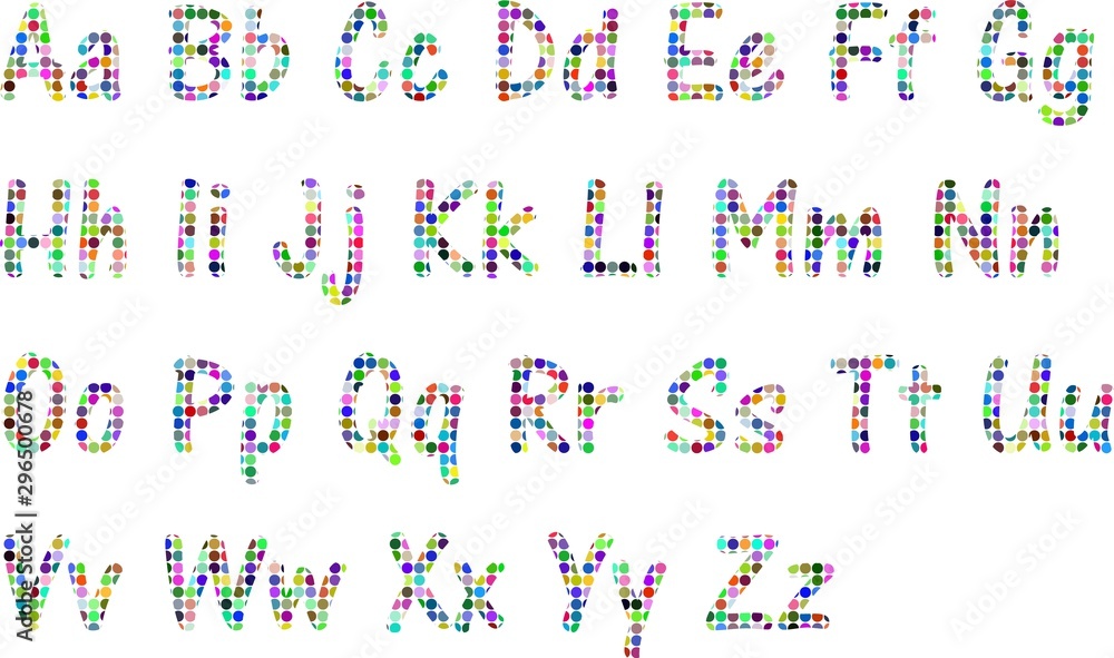 Vector of stylized splashy font and alphabet Vector of stylized splashy font and alphabet