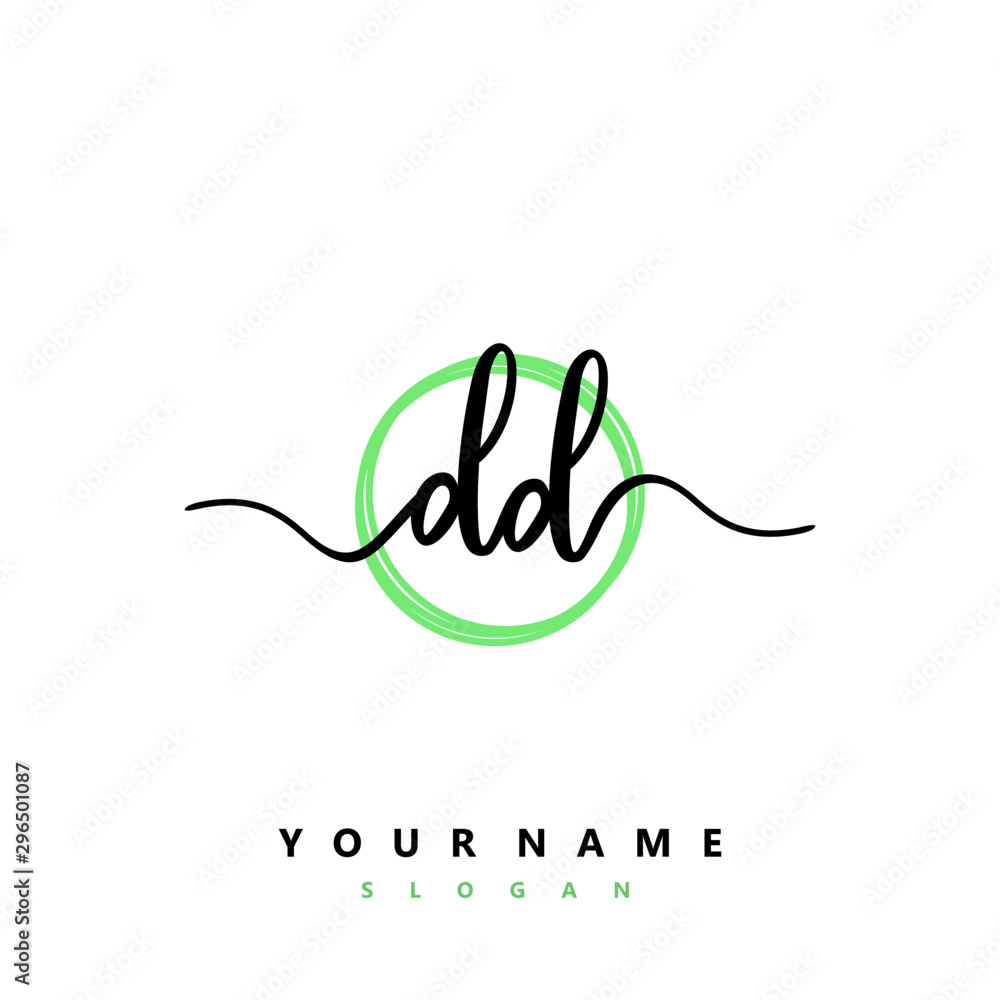 DD Initial handwriting logo vector DD Initial handwriting logo vector