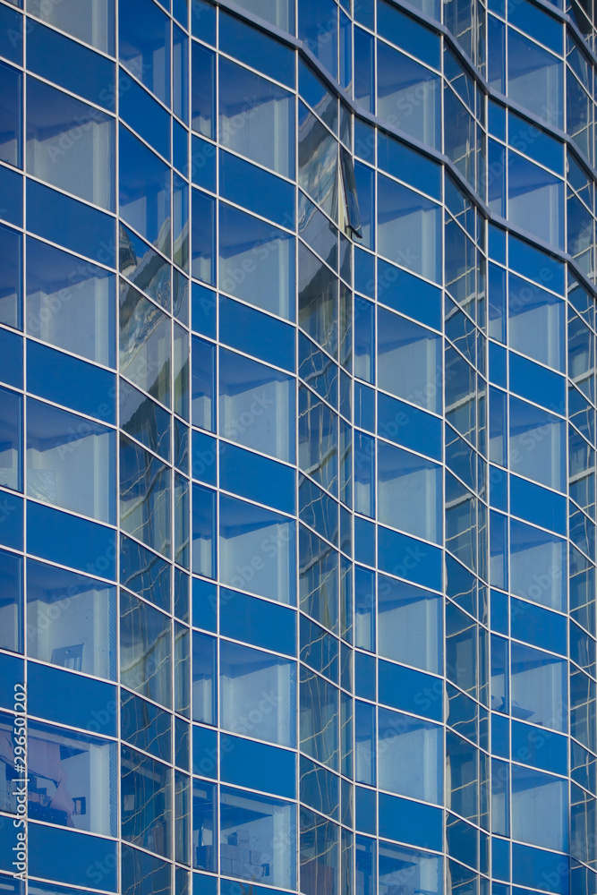 Blue glass and metal building Blue glass and metal building