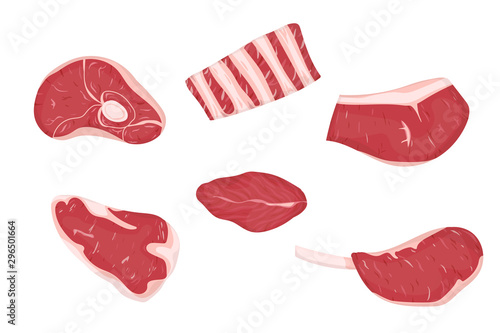 Set of meats cuts