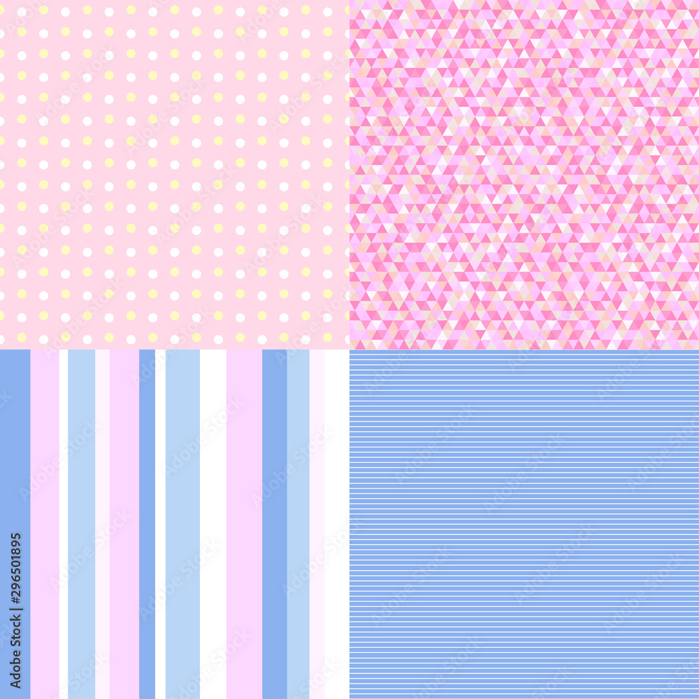 Set of colored textures. Seamless pattern with dots. Striped multicolored background. Wallpaper of the surface Set of colored textures. Seamless pattern with dots. Striped multicolored background. Wallpaper of the surface