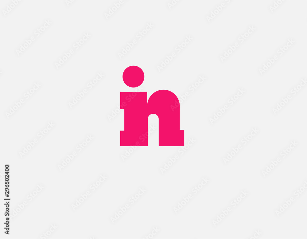 Creative bright pink logo icon letters I and N typography for company Creative bright pink logo icon letters I and N typography for company