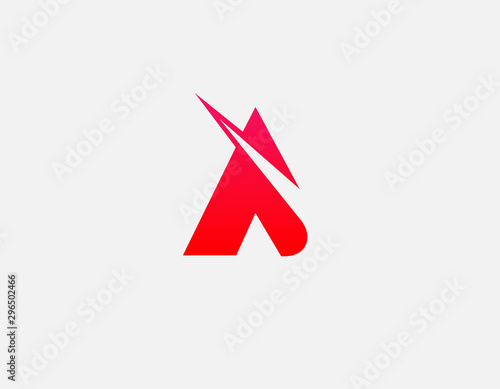 Creative bright red logo sign letter A for business company