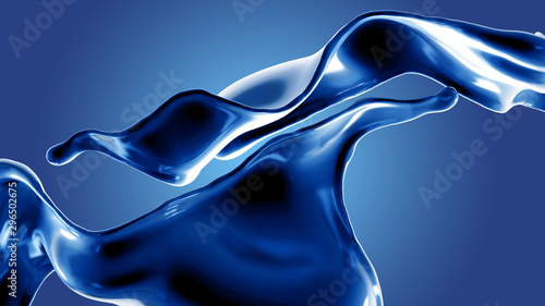 Splash fluid. 3d illustration, 3d rendering.