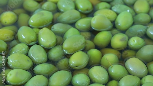 Green olives in brine