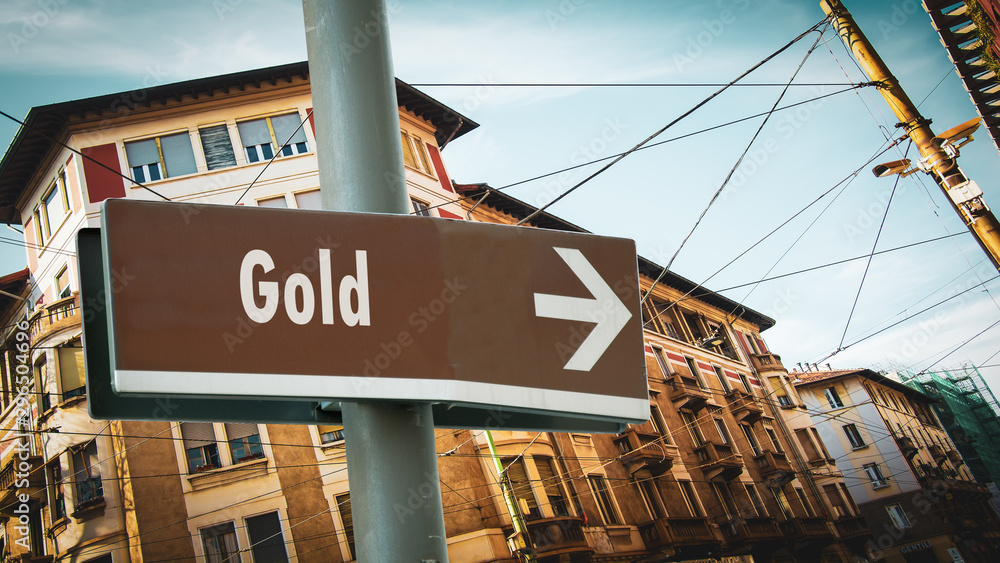 Fototapeta premium Street Sign to Gold