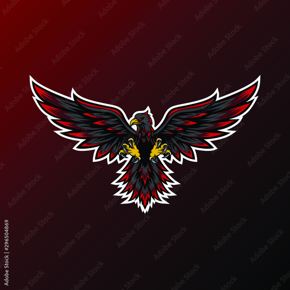 Fototapeta premium Eagle mascot for sport and esport or gamer team logo