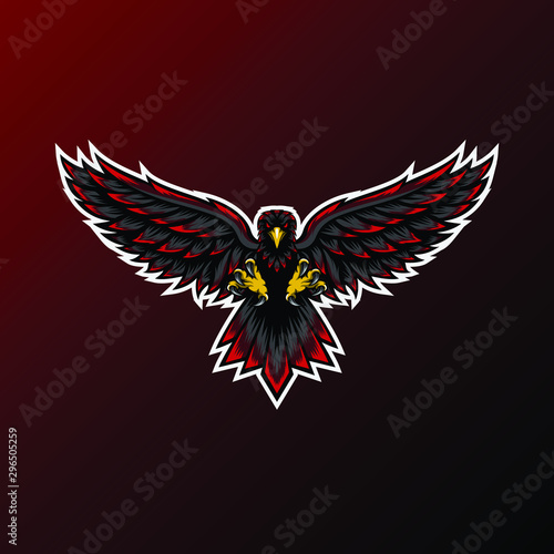 Eagle mascot for sport and esport or gamer team logo