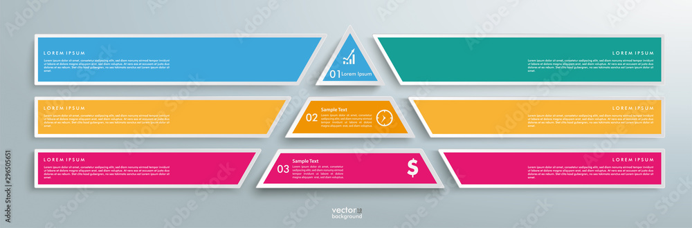 Colored Pyramid 3 Pieces Infographic Header Colored Pyramid 3 Pieces Infographic Header