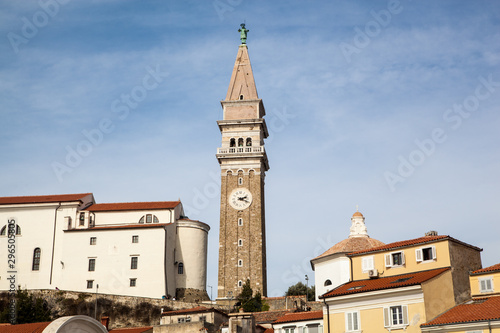 Belfry of Baptistery of St. John the Baptist in Piran, Slovenia