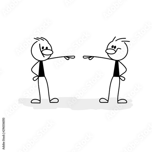 Vector illustration. Stick figure.