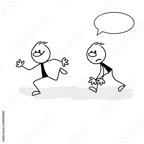 Vector illustration. Stick figure.
