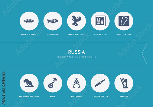 10 russia concept blue icons