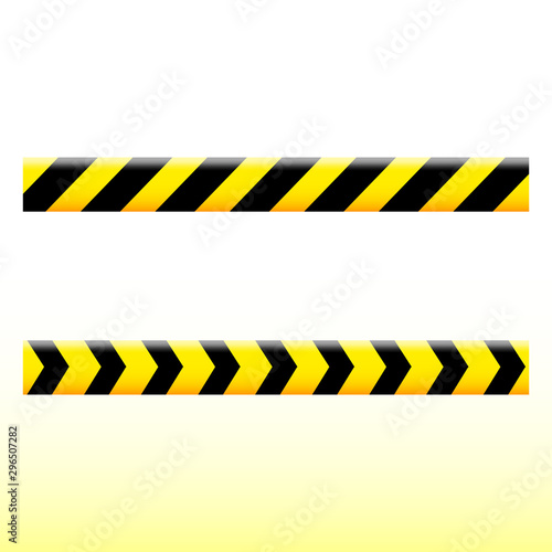 Simple design of a yellow ribbon with black stripes