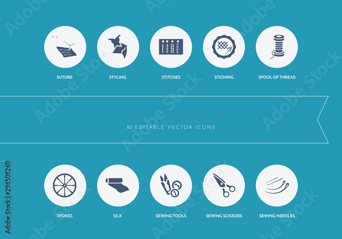 10 sew concept blue icons