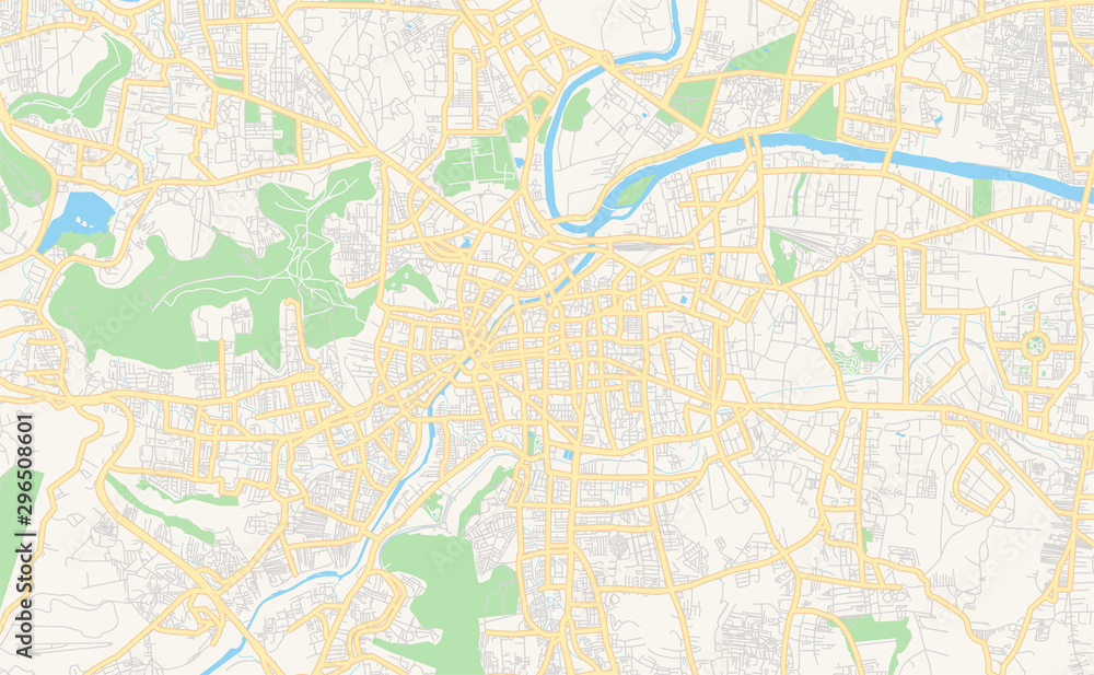 Printable street map of Pune, India