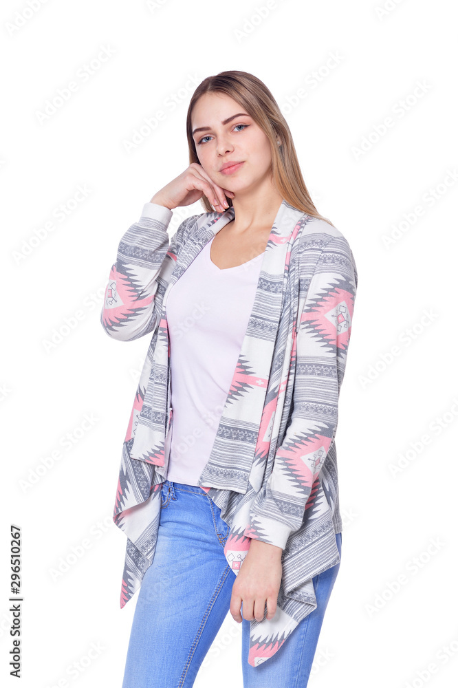 portrait of beautiful woman wearing casual clothing portrait of beautiful woman wearing casual clothing