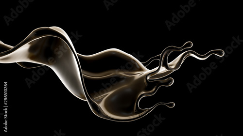 Splash fluid. 3d illustration, 3d rendering.