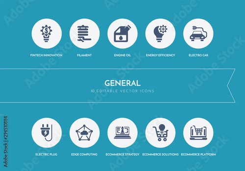 10 general concept blue icons