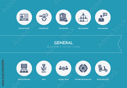10 general concept blue icons