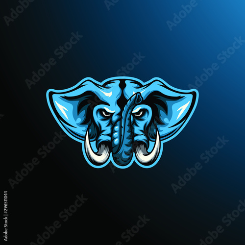 Elephant mascot vector illustration logo template for sport anda esport gamer team