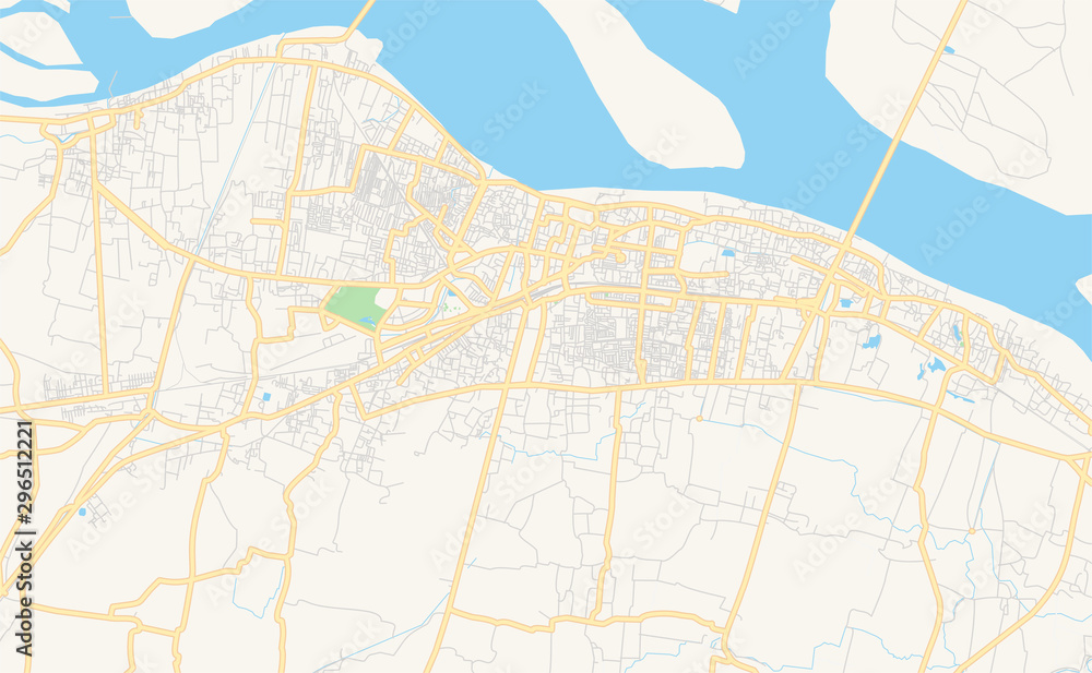 Obraz premium Printable street map of Patna, India