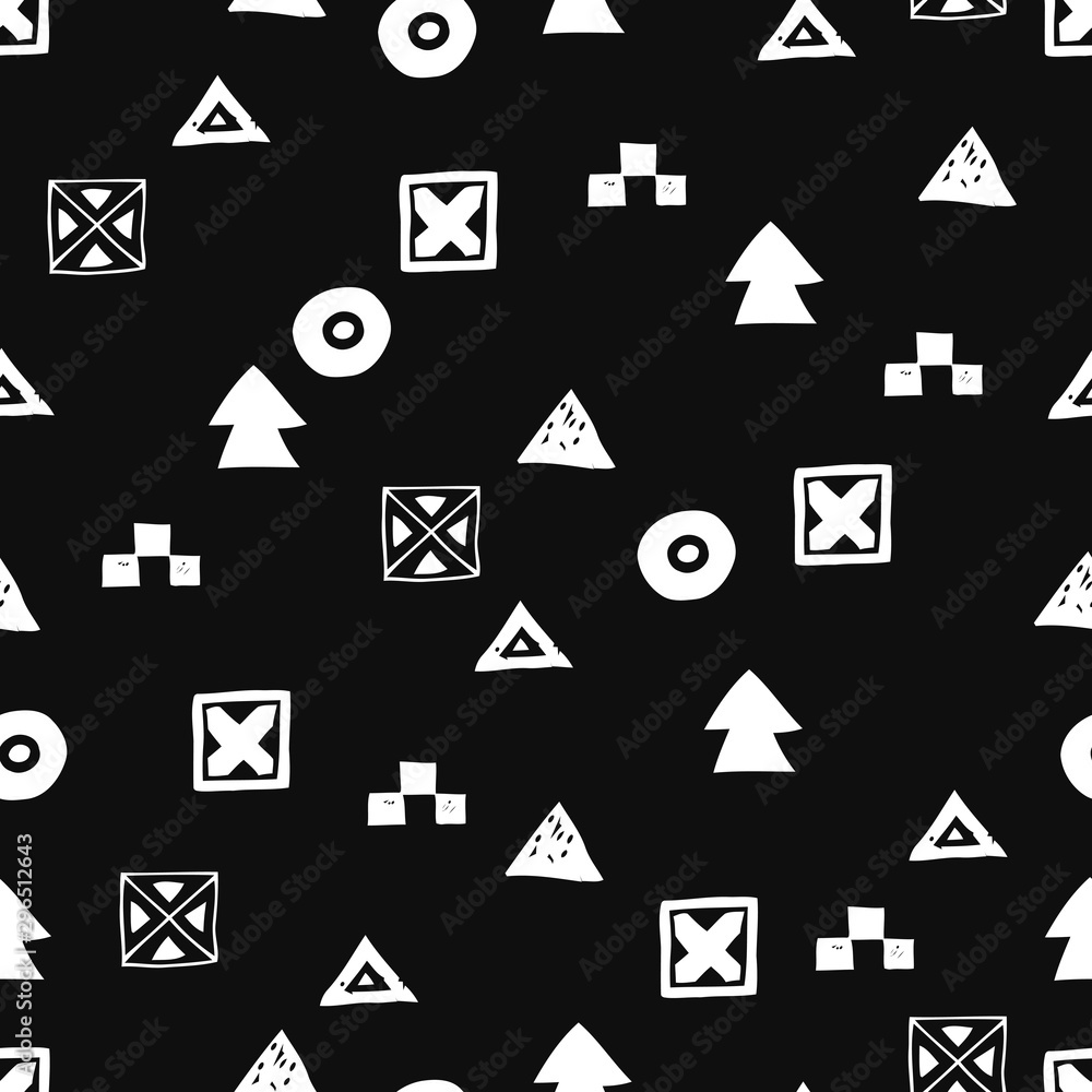 Seamless Ethnic pattern. Tribal vector abstract monochrome background Seamless Ethnic pattern. Tribal vector abstract monochrome background